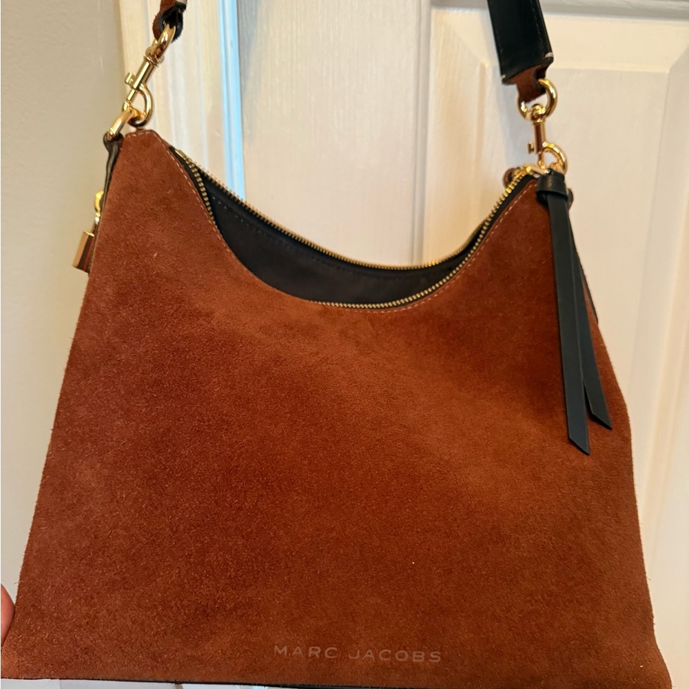 Marc Jacobs Brown Suede Hobo with Black Trim and Gold Hardware - Picture 4 of 7